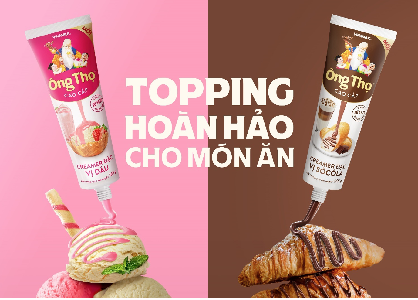 Ông[-]Thọ[-]sáng[-]tạo[-]đổi[-]mới[-]với[-]dòng[-]sản[-]phẩm[-]Topping[-]từ[-]sữa[-]vị[-]Sô[-]cô[-]la[-]và[-]Dâu